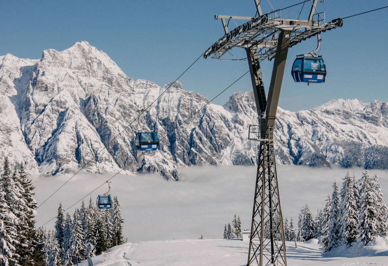 Quick and Easy Ski Access: Leogang mountain rails in winter - Naturhotel Forsthofgut